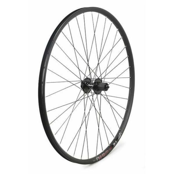 RUEDA TRASERA 29" NEGRA DISCO CENTER LOCK 36H INOX CASSETTE 8-11VEL